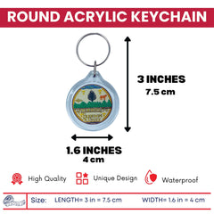 Round Acrylic Keychain - State Seal Vermont - USA