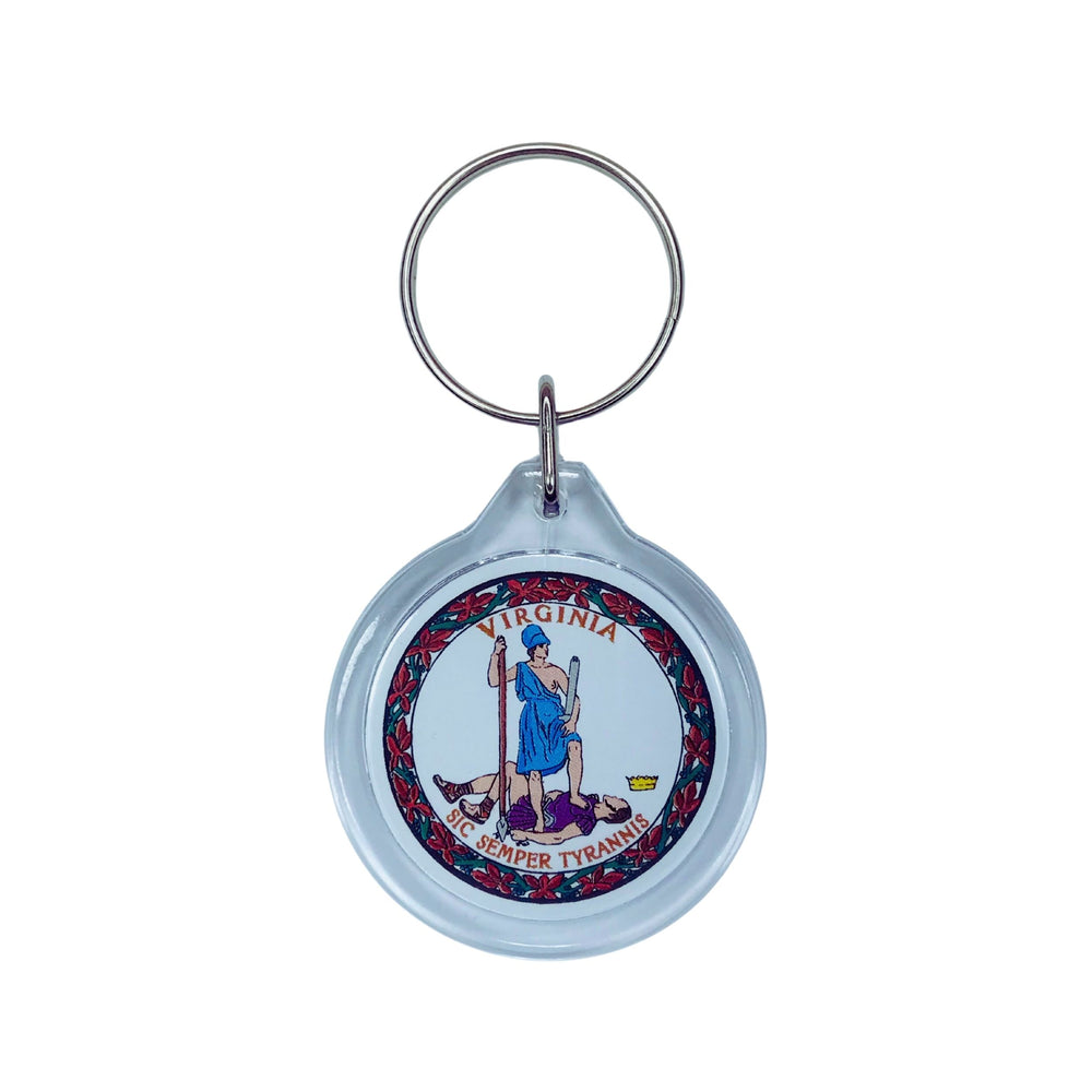 Round Acrylic Keychain - State Seal Virginia - USA