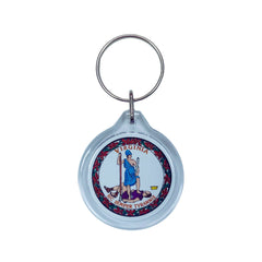 Round Acrylic Keychain - State Seal Virginia - USA