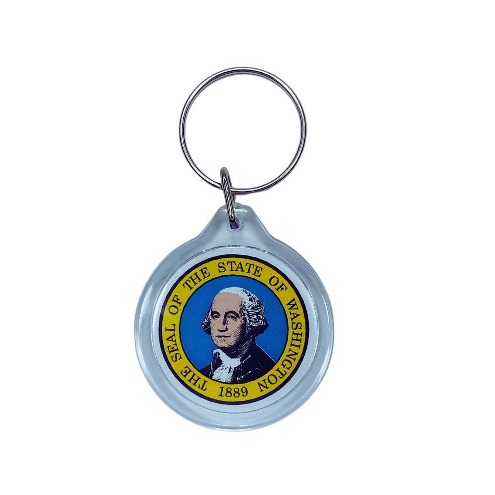 Round Acrylic Keychain - State Seal Washington - USA