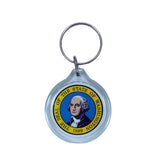 Round Acrylic Keychain - State Seal Washington - USA