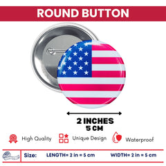 Round Button - Flag United States - USA