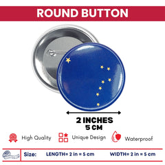 Round Button - State Flag Alaska - USA