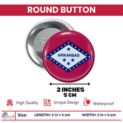 Round Button - State Flag Arkansas - USA