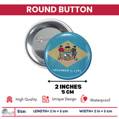 Round Button - State Flag Delaware - USA