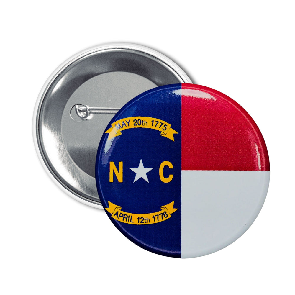 Round Button - State Flag North Carolina - USA