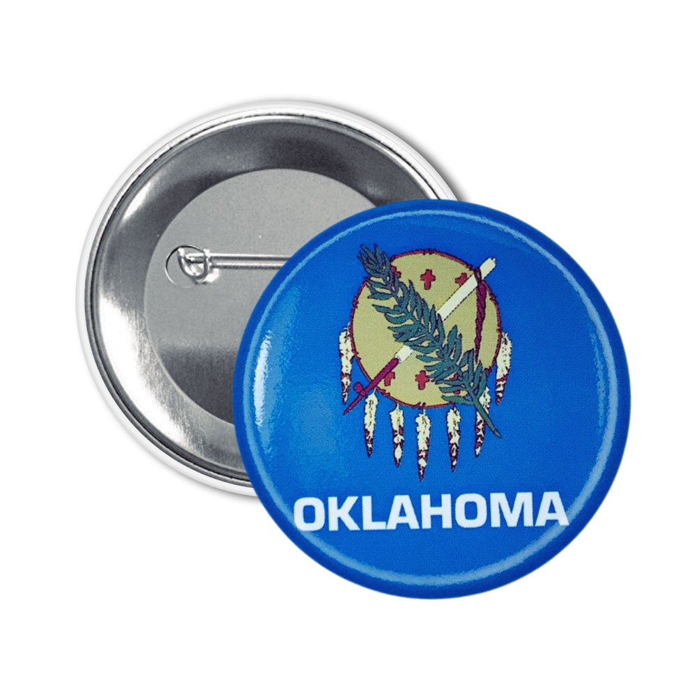 Round Button - State Flag Oklahoma - USA