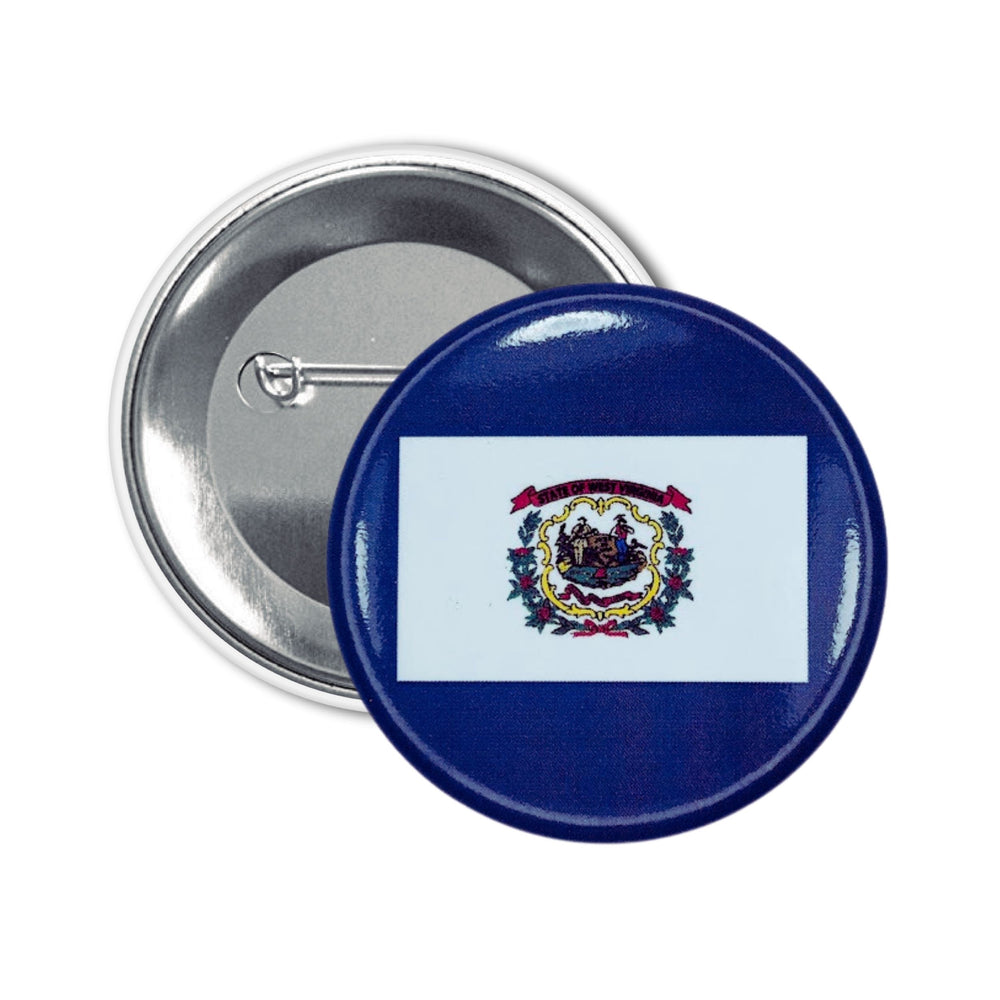 Round Button - State Flag West Virginia - USA