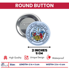 Round Button - State Seal Arkansas - USA