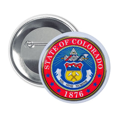 Round Button - State Seal Colorado - USA