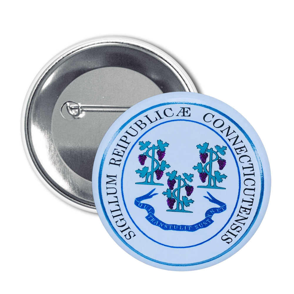 Round Button - State Seal Connecticut - USA