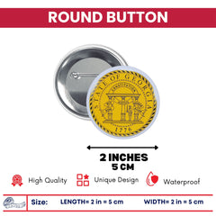 Round Button - State Seal Georgia - USA