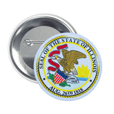 Round Button - State Seal Illinois - USA
