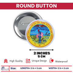 Round Button - State Seal Iowa - USA