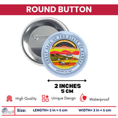 Round Button - State Seal Kansas - USA