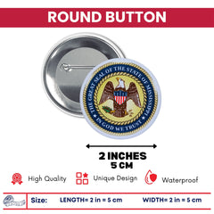 Round Button - State Seal Mississippi - USA
