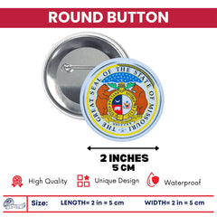 Round Button - State Seal Missouri - USA