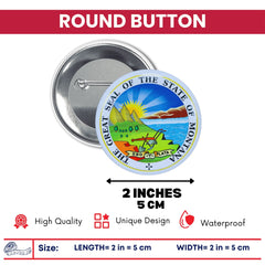 Round Button - State Seal Montana - USA