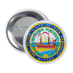Round Button - State Seal New Hampshire - USA