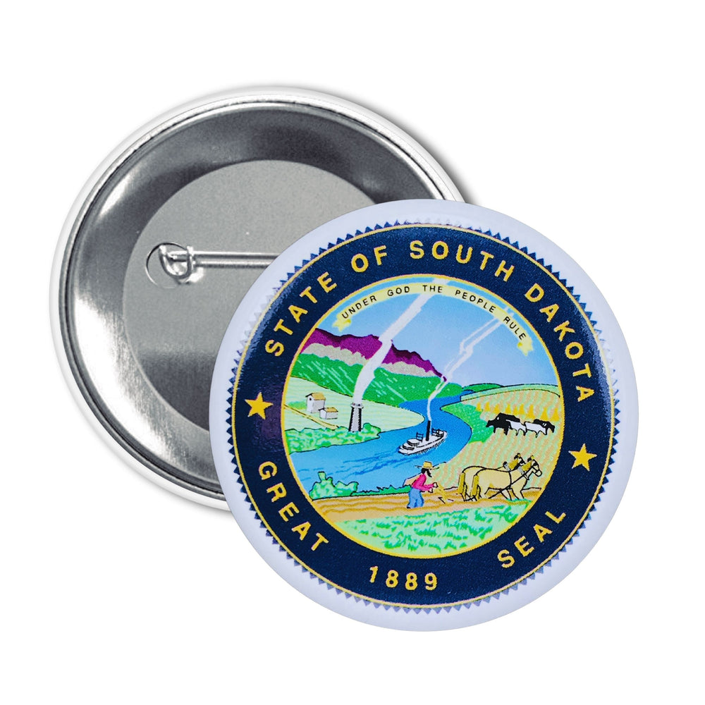 Round Button - State Seal South Dakota - USA