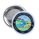 Round Button - State Seal South Dakota - USA