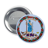 Round Button - State Seal Virginia - USA