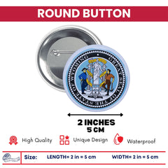 Round Button - State Seal Wyoming - USA