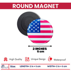 Round Magnet - Flag United States - USA