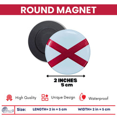 Round Magnet - State Flag Alabama - USA