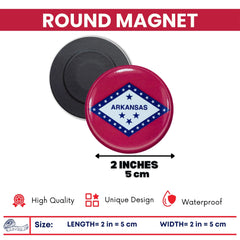 Round Magnet - State Flag Arkansas - USA