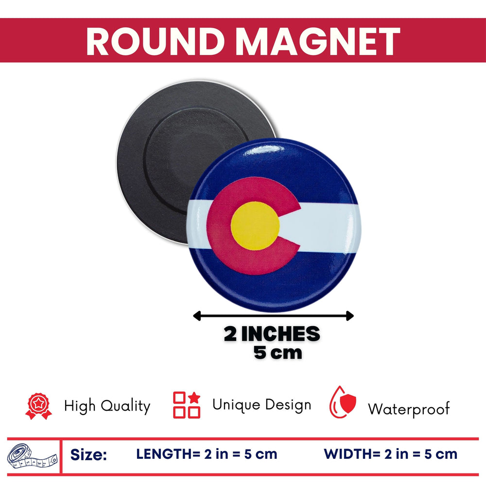 Round Magnet - State Flag Colorado - USA