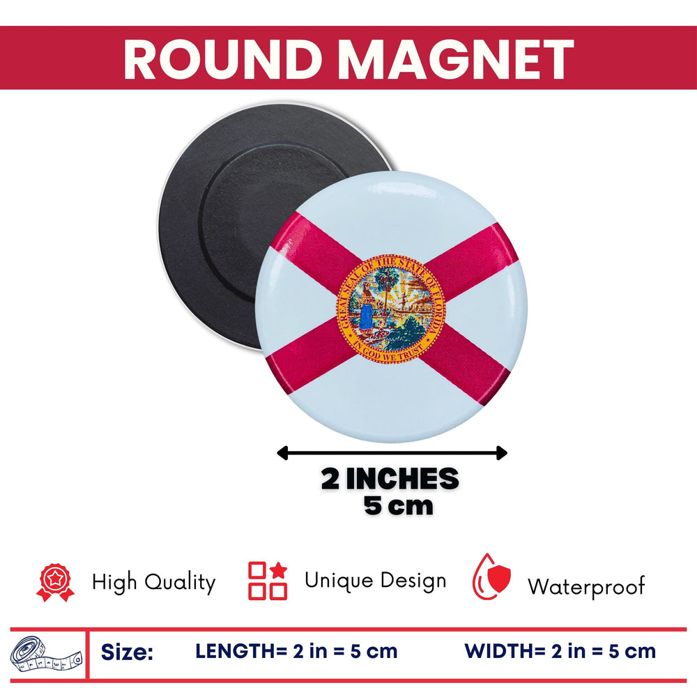 Round Magnet - State Flag Florida - USA