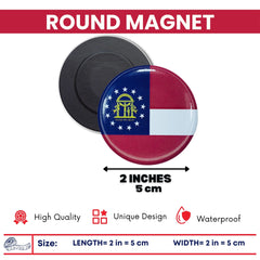 Round Magnet - State Flag Georgia - USA
