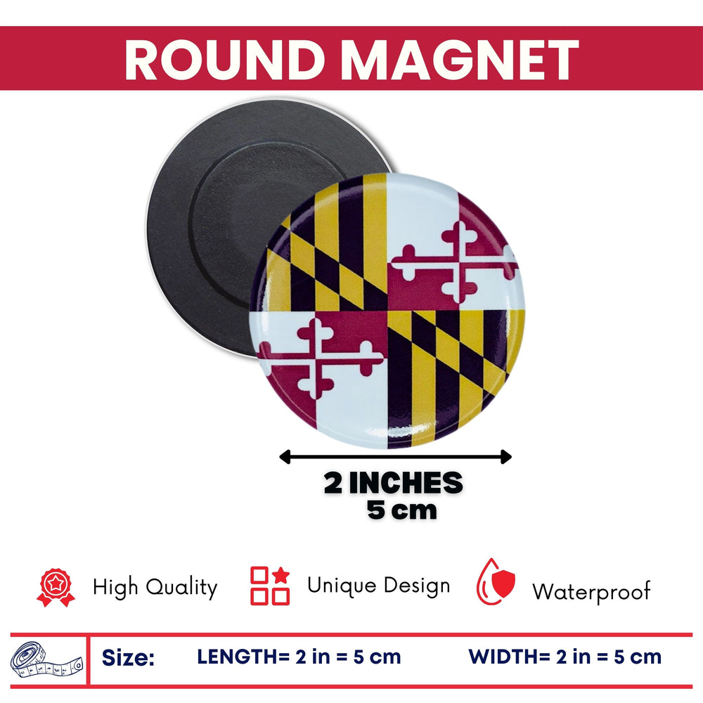 Round Magnet - State Flag Maryland - USA
