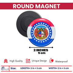 Round Magnet - State Flag Missouri - USA
