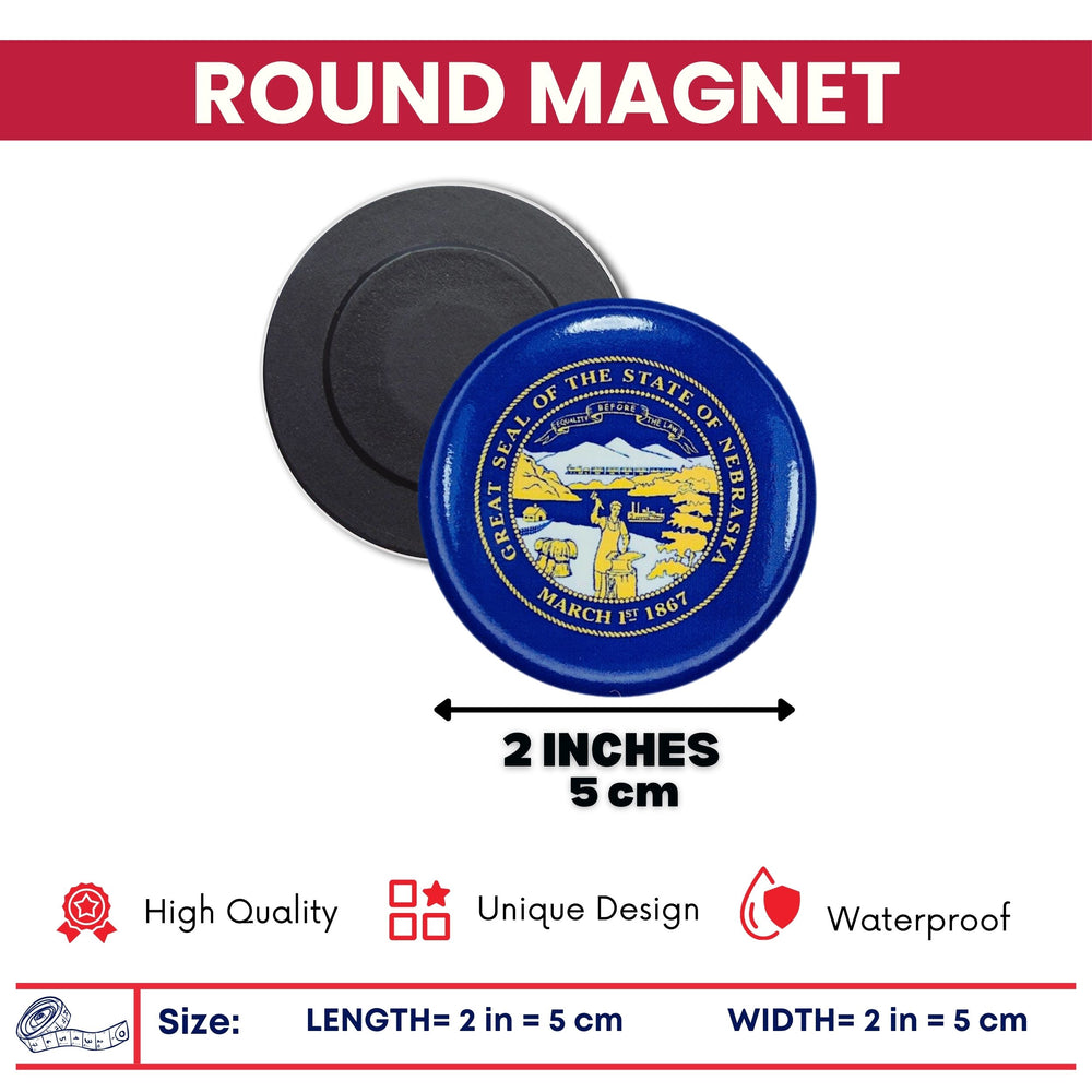Round Magnet - State Flag Nebraska - USA