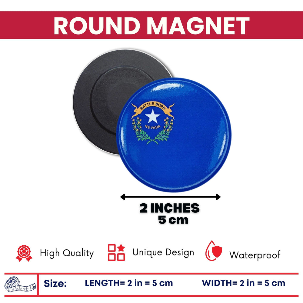 Round Magnet - State Flag Nevada - USA