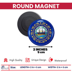 Round Magnet - State Flag New Hampshire - USA