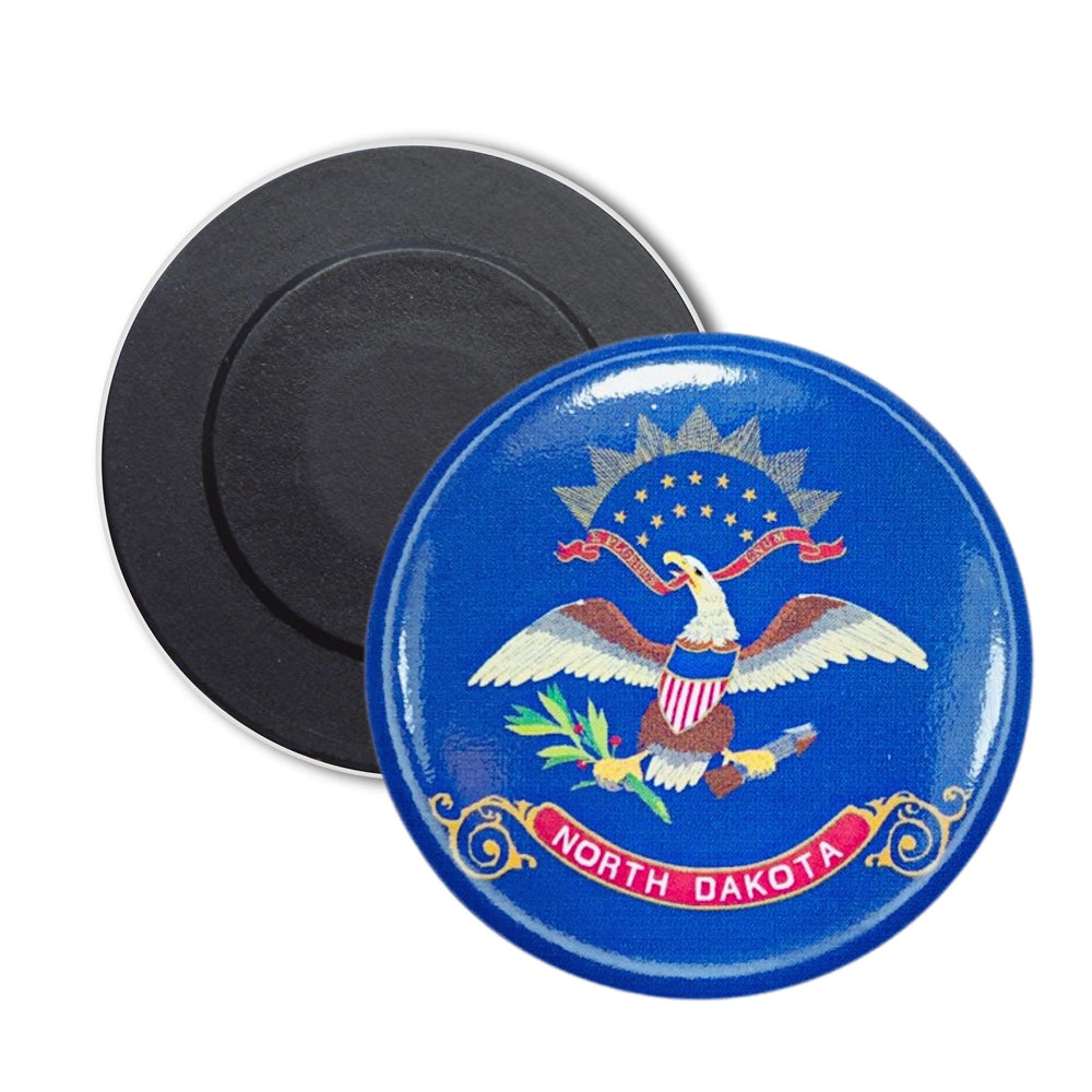 Round Magnet - State Flag North Dakota - USA
