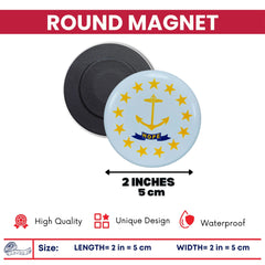 Round Magnet - State Flag Rhode Island - USA