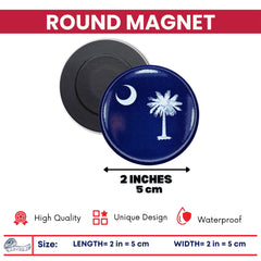 Round Magnet - State Flag South Carolina - USA