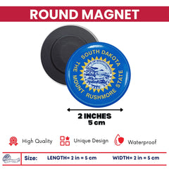 Round Magnet - State Flag South Dakota - USA