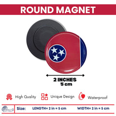 Round Magnet - State Flag Tennessee - USA