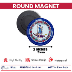 Round Magnet - State Flag Virginia - USA