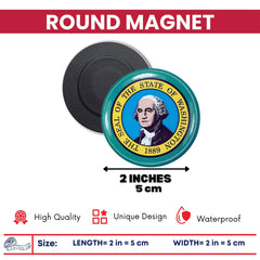Round Magnet - State Flag Washington - USA