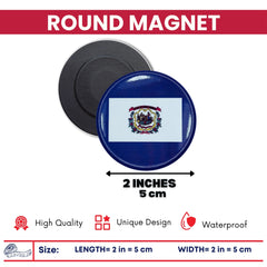 Round Magnet - State Flag West Virginia - USA