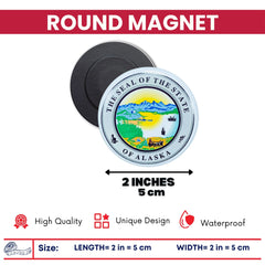 Round Magnet - State Seal Alaska - USA