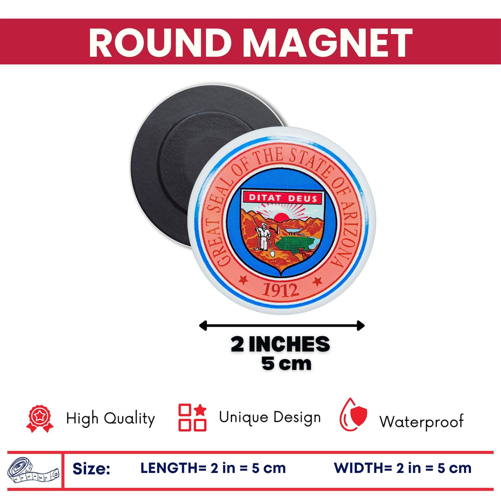 Round Magnet - State Seal Arizona - USA