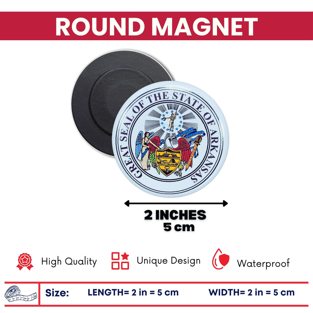 Round Magnet - State Seal Arkansas - USA