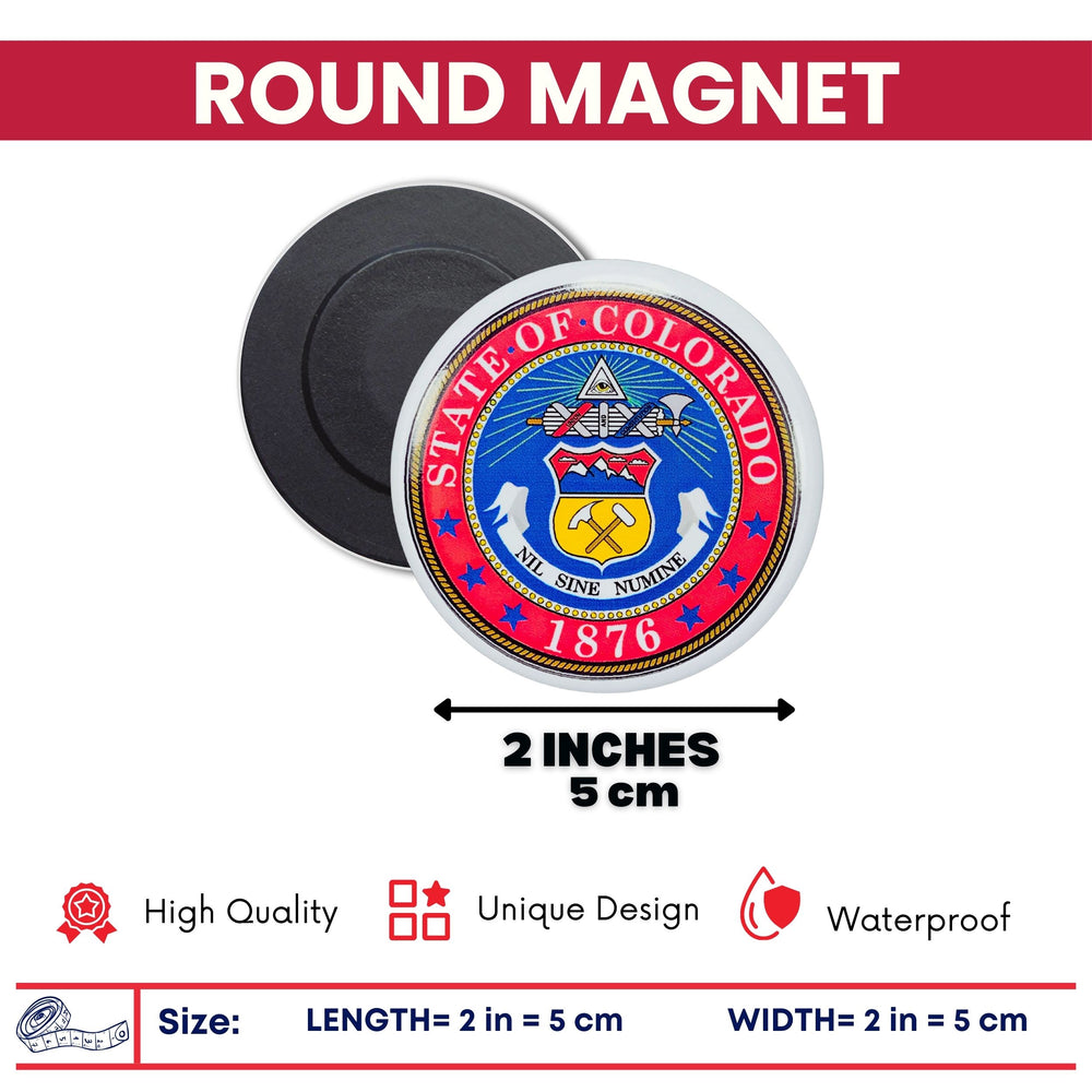 Round Magnet - State Seal Colorado - USA